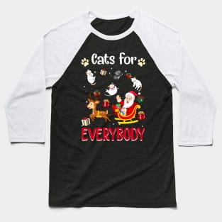 Cats For Everybody Christmas For Cat Lover Baseball T-Shirt